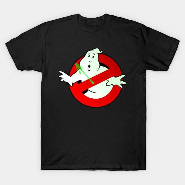 Who Busts The Ghost Busters? (logo) v3 T-Shirt by BtnkDRMS